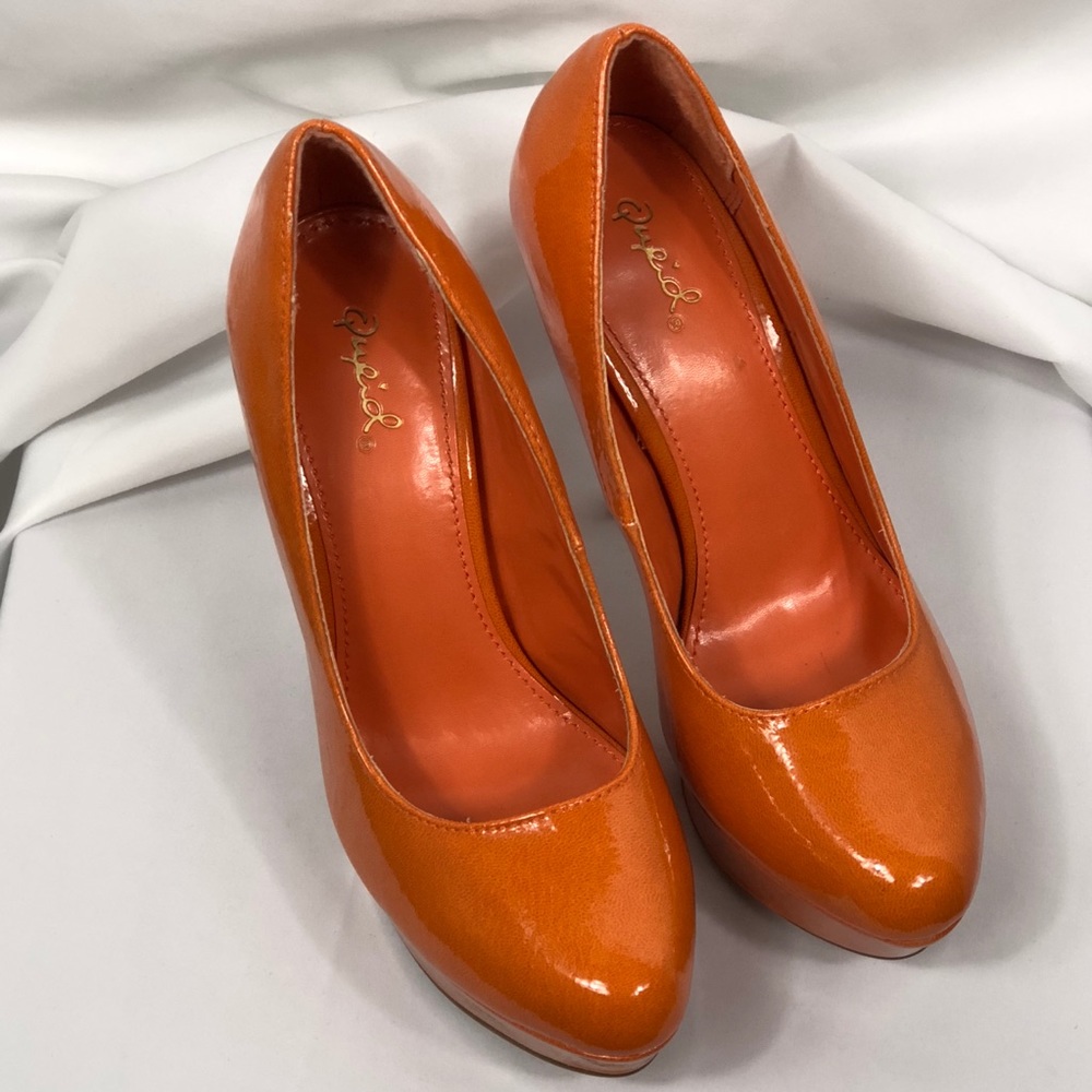 Qupid Orange 4.5 inch heel A017 - Picture 2 of 6
